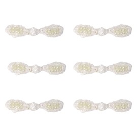 Honbay 6Pairs Chinese Knots Buttons Pearl Sewing Buttons Fasteners for Coat Knitwear Windbreaker and Cheongsam