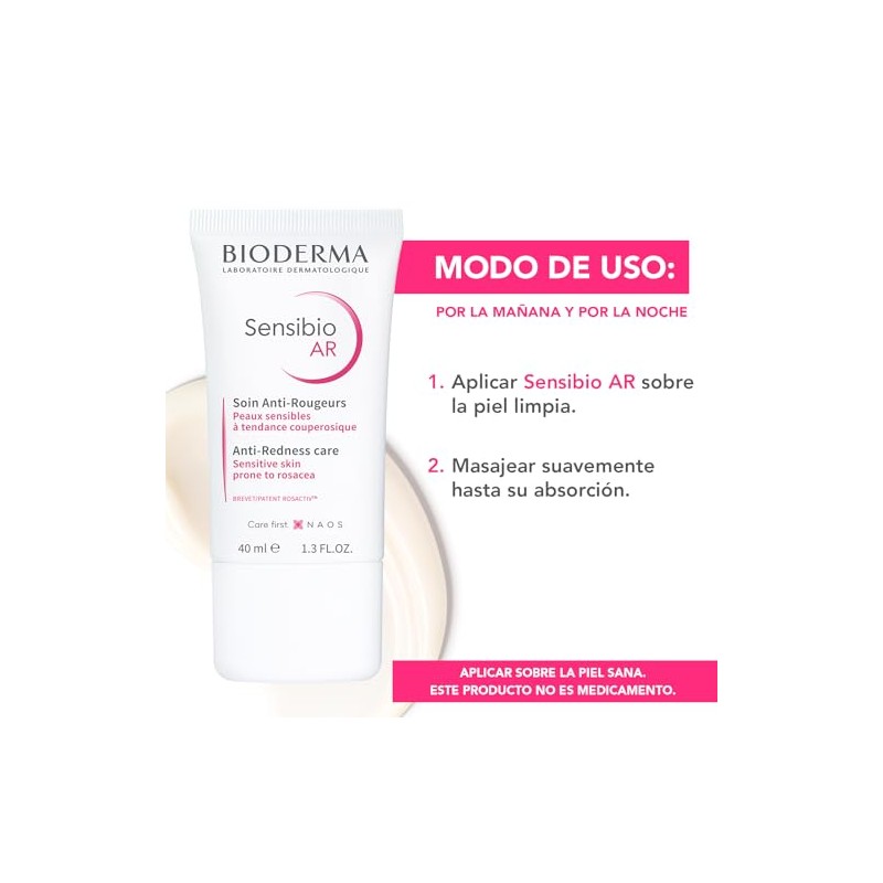 BIODERMA, Tratamiento Facial, Sensibio Ar, Cuidado Dermatológico Anti-rojeces, Calma e
