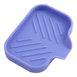 MicoYang MicoYang Silicone Bathroom Soap Dishes with Drain Spout-Bathroom and Kitchen Sink Organizer,Sponge Holder,Dish Soap Tray,Perfect for Dispenser,Scrubber,Bottle on Sink or Counter-Light Purple 4.9"3.2"