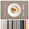 FROMHEART Faux Leather PU Placemats Set of 6 (Light Coffee,11.8"
