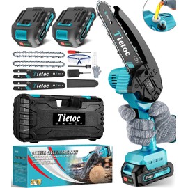 Tietoc Mini Chainsaw 6 Inch Cordless, Portable Electric Chain Saw Small Handheld Battery Powered Super Saws, Tools for Household & Garden, Gifts for Men Dad Husband Fathers Him Her Women Mom 2025