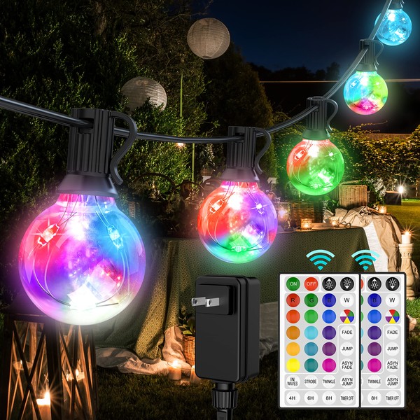 LED Outdoor String Lights, 30FT Connectable G40 Patio Lights Outdoor