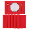 SHACOS Placemats Set of 6 Woven Vinyl Christmas Place Mats