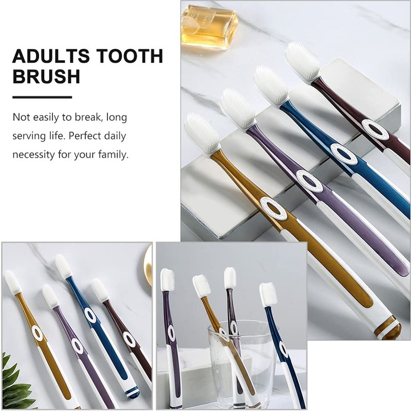 Healifty 4Pcs Silicone Toothbrushes Bristles Toothbrush Soft Toothbrush for Sensitive