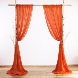 DUOBAO Chiffon Backdrop Curtain 2 Panels 29x108 Inch - Voile Sheer Fabric Arch Draping for Wedding Ceremony, Photography Studio Backdrops, Party Decorations