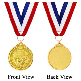 STHGDONA Gold Football Medals for Children, 12-Pack of Metal Medals Kids Party Game Toys Prizes Awards for School Sport, Party Favours