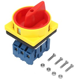 Load Circuit Breaker Switch, Rotary Cam Changeover Switch, 3 Phase Changeover Selector Switch 3-Pole 2-Position Rotary Cam On-Off Power Switch (32A)