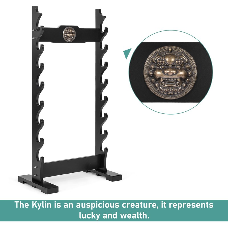 lukar Kylin 8 Tier Sword Rack Floor Standing, Multilayer Katana