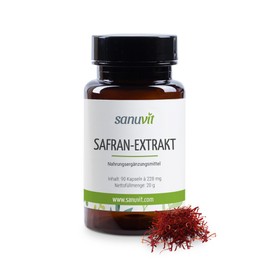 Sanuvit Safran Extrakt Kapseln- Reinstoffprodukt direkt vom Hersteller (hypoallergene Manufaktur)
