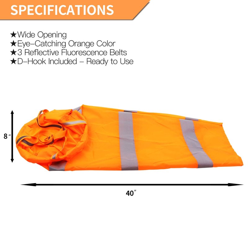 Anley 40-Inch Windsock - Rip-Stop Polyester Wind Direction Measurement Sock