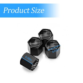 American Flag Tire Valve Stem Caps for Car, 4Pack Anti-Rust Airtight Rubber Seal Universal Valve Stem Covers for Cars, Vehicles, Bicycles, Trucks, Motorcycles, Car Accessories (Black/Gray)