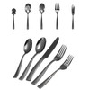 Flatasy Flatware Set Black Hammered 45 Pieces Stainless Steel Cutlery
