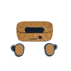 MightySkins Carbon Fiber Skin for Skullcandy Sesh True Wireless Earbuds - Gold Damask | Protective, Durable Textured Carbon Fiber Finish | Easy to Apply, Remove, and Change Styles | Made in The USA