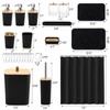XLHOMO Bathroom Sets with Shower Curtain and Rugs, 27PCS Black