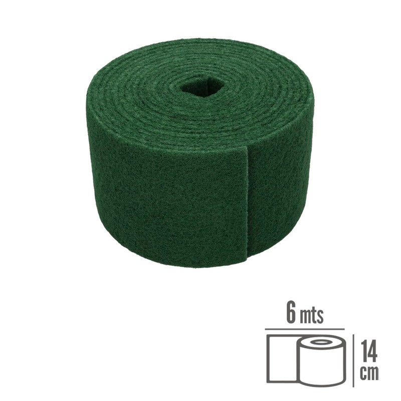 Professional Scouring Pad Green Fibre Roll 14cm x 6m