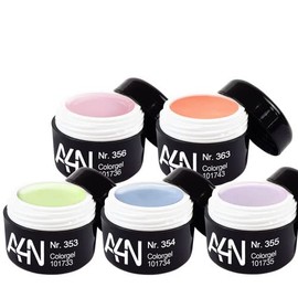 UV Gel Colour Gel Sets Nail Gel for Artificial Fingernails UV/LED Hardening Trendy Colours (5 Shades Pastel)