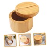 FELTECHELECTR Wooden Salt Box Magnetic Lid Salt Flakes Seasoning Storage