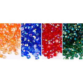 3800pcs Flat Back Crystal，2-6 mm (Various Sizes), Used for DIY LABOBO.CRYBA， Rhinestones Round Gems for Nail Art and Craft(Mixed Color)
