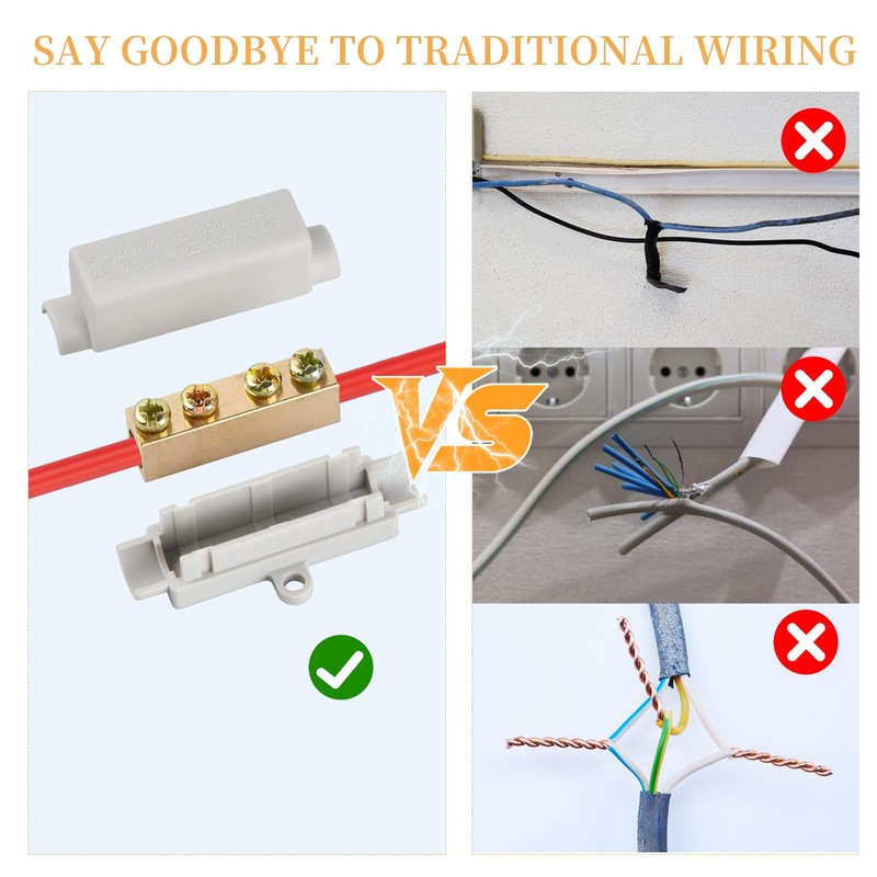 Kioiner Pack of 6 Terminal Blocks, Electric Clamps Made of