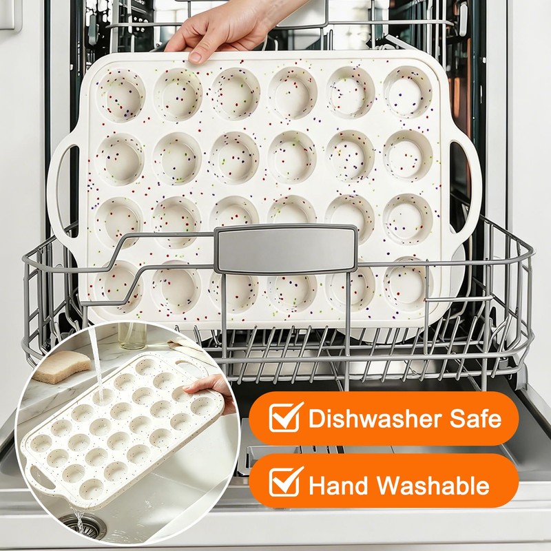2 Pack Silicone Muffin Pans with Metal Reinforced Frame Regular