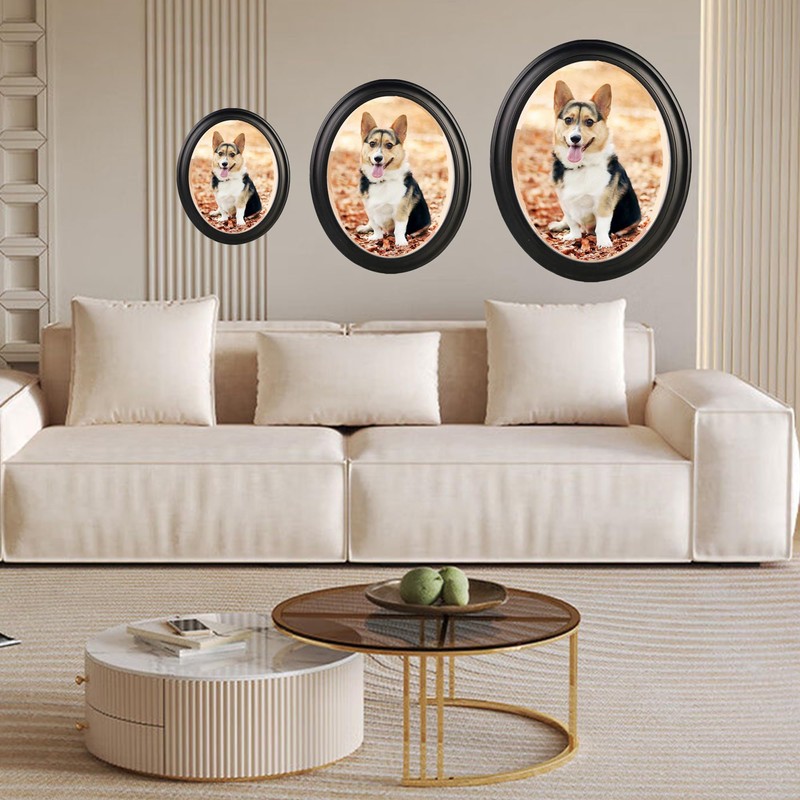 alblinsy Oval Picture Frames,Oval Wood Picture Frame Wooden Wall Hanging