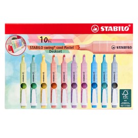 Highlighter - STABILO swing cool Pastel - Deskset of 10 - Assorted Colours