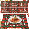 LPAMABA Set of 6 Linen Christmas Placemats, 44.5 x 31.5