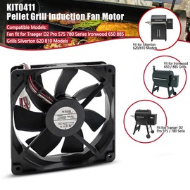 TWDRET Pellet Grill Induction Fan Motor KIT0411 Compatible with Traeger D2 Pro 575 780 Ironwood Series Replace 11925SA-12R-BU