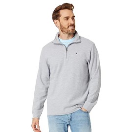 vineyard vines Men's Saltwater Quarter-Zip Pullover Sweater, Granite, X-Large