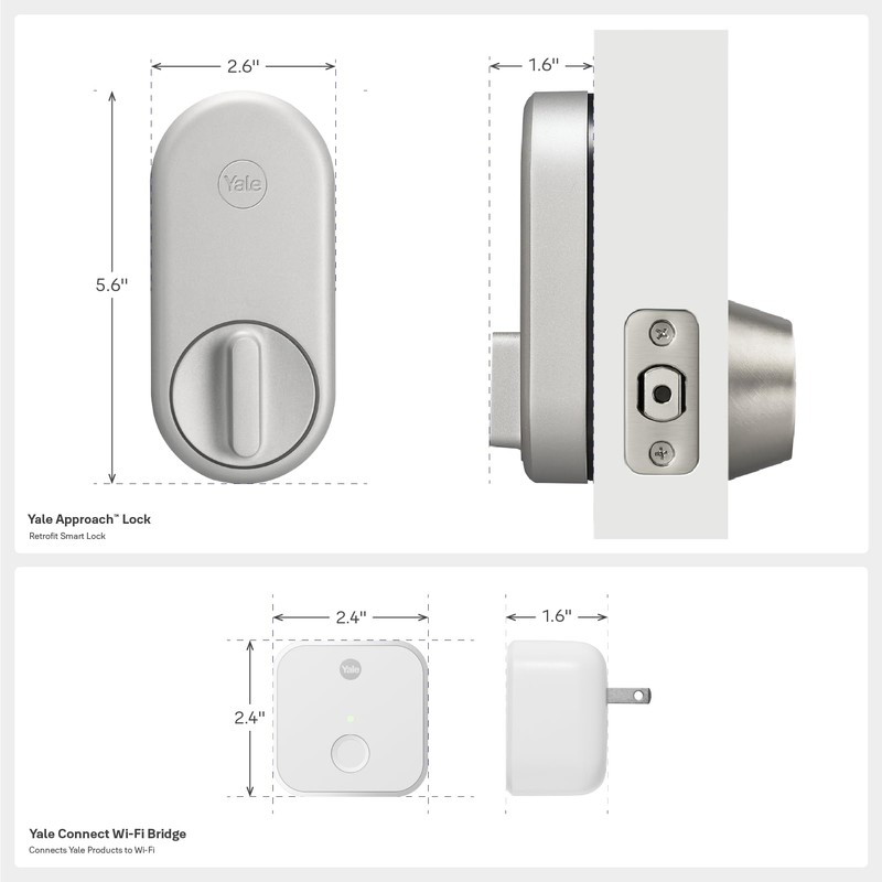 Yale Approach Smart Wi-Fi Deadbolt Retrofit Smart Lock, Unlimited Virtual