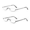 COVESATO Half Frame Reading Glasses, Half Metal Moon Readers for