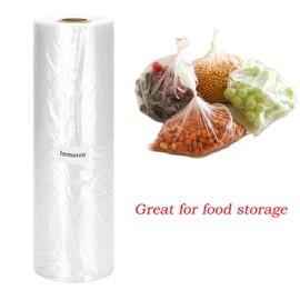 Immuson 12" x 20" Plastic Produce Bag on a Roll Food Storage Bags Clear Plastic Produce Bag for Fruits, Vegetable,Bread, Kitchen Bags (350 Bags-1 Roll)