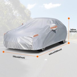 NEVERLAND Universal Full Sedan Car Cover Waterproof All Weather Dust Sun UV Snow Protector