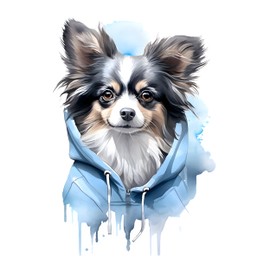 GRAZDesign Wall Sticker Papillon Dog Cool Motif for Living Room, Bedroom, Teenager's Room, Wall Sticker as Wall Decoration, Wall Sticker - 84 x 57 cm