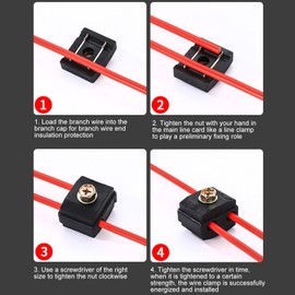 T Type Wire Connector, 10pcs Insulation Piercing Clamp Professional 1-6mm² Range for Outdoor Overhead Lines for Civil Residences