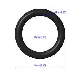 FOCMKEAS 50 PCS Nitrile Rubber O Ring 8mm OD 4mm ID 2mm Width, Metric Buna-N NBR Sealing Gasket Plumbing, Gas, Automotive and Faucet Repair, Resist Oil and Heat O-Rings, Black