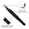 VAVALASH Lash Tweezers for Eyelash Extensions, Fiber Tip Diamond Grip