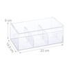 Relaxdays Acrylic Tea Box, 6 Compartments, Tea Caddy with Lid,