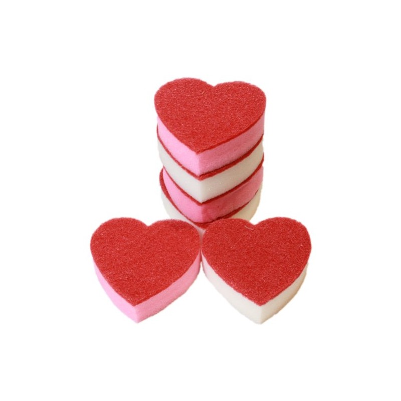 West5Products 6x Heart Shaped Washing Up Scourer Sponges