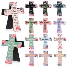 96 Pcs Magnetic Bookmarks Christian Bible Gift for Mother's Day Book Markers Religious Bible Verses Cross Magnetic Page Clips for Women Student School Church Reading Gifts (Flower,Bible)