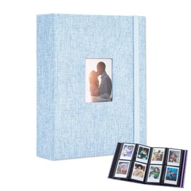 Sunny Glow Cheki Album Case, File Holder, Notebook Photo Album, Polaroid Camera, Large Capacity, Stylish, Photo Storage (Blue)