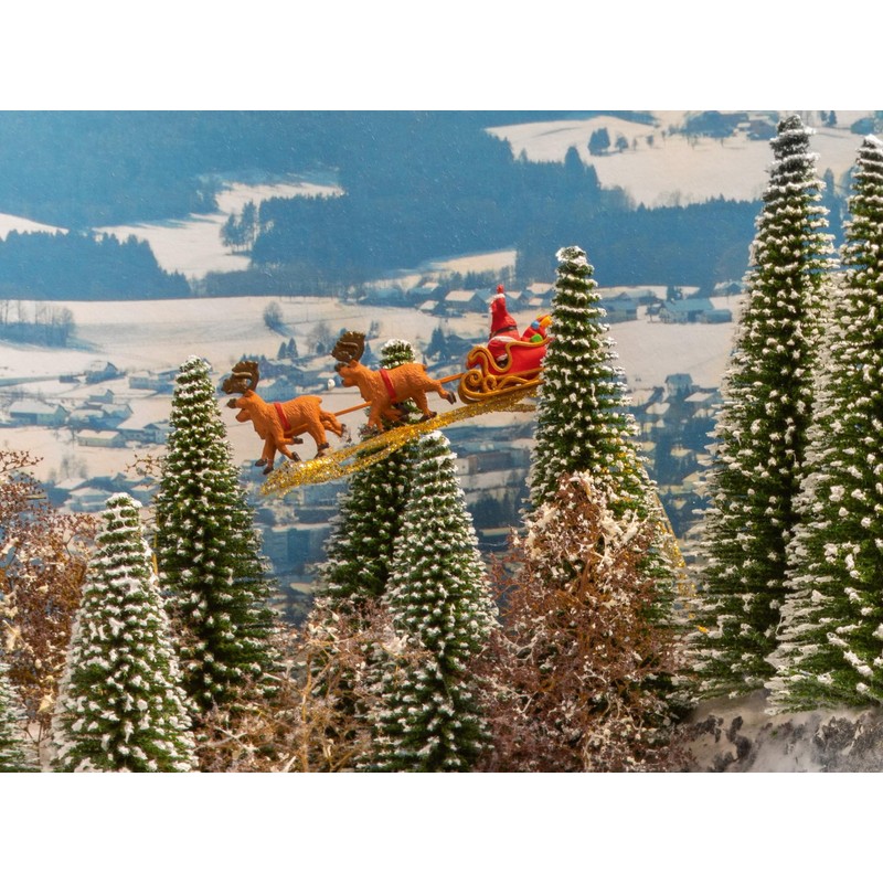 NOCH® Babbo Natale con slitta, set di statuette natalizie colorate