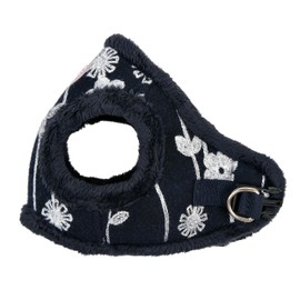 Pinkaholic New York Celandine Vest Dog Harness Step-in Warm Winter Flower Pattern for Small Dog, Navy, Small