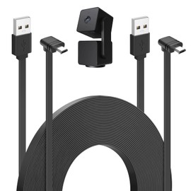 delilyn 2Pack 25FT/7.5M Power Extension Cable Compatible with WYZE Cam Pan V3, 90 Degree Micro USB Extension Charging Cable for Your WYZE Cam Pan V3 Continuously, L-Shaped Flat Power Cord- Black