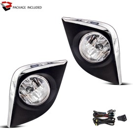 SPIEGEER Fog Lights Assembly for 2014 2015 2016 Toyota Corolla Altis L LE CE ECO (Not Fit SE/S Type) Replacement Kit with Wiring And Switch H16 Halogen Bubls (Clear Lens)