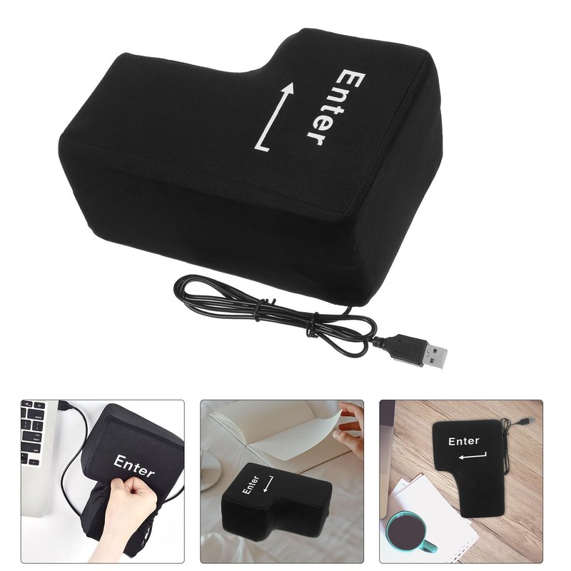 Levemolo Big Enter Key Pillow with USB Function Stress Relief