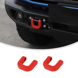 Linskip for Capable Steel Bumper Tow Hook Covers Fit for 2021-2024 Ford Bronco Accessories, Tow Hook Rubber Sleeve Protectors for Bronco Exterior Accessories(Red)
