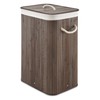 Whitmor Laundry Hamper with Rope Handles Bamboo, 12.25x16.25x23.375, Dark Stain