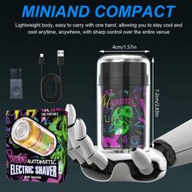 Mini Electric Shaver for Men, Ipx-7 Waterproof USB Rechargeable Portable Travel Razor (Black)