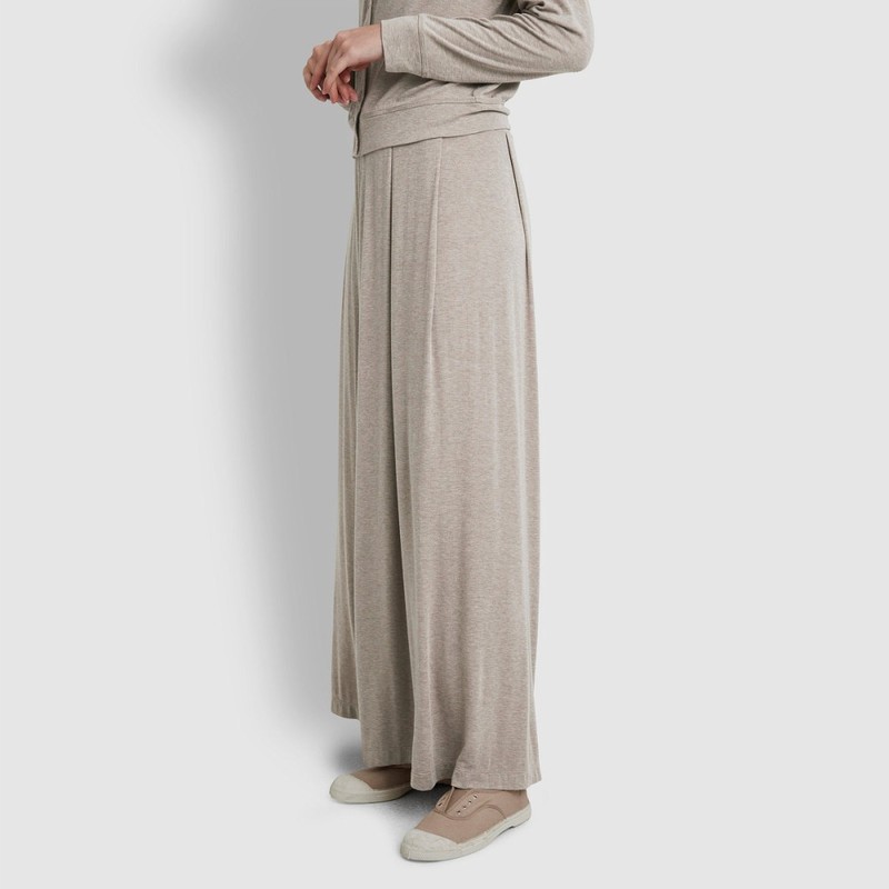 JAJU [JAJU/자주] 여 컴피 와이드 라운지 팬츠_멜란지베이지 [JAJU] Women's Comfy